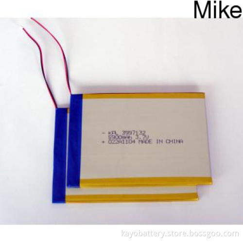 KPL3997132, Li-polymer Battery 5900mAh 3.7V, 21.83Wh